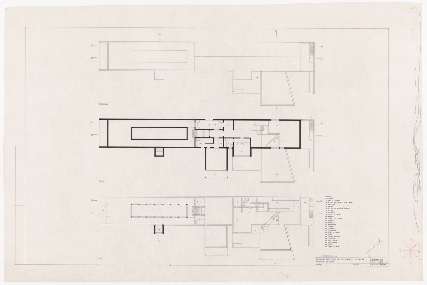 Plans for Casa Erhard Josef Pascher, Sintra, Portugal