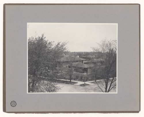 View of Darwin D. Martin House from an elevated viewpoint from the Church of the Good Shepherd, Buffalo, New York