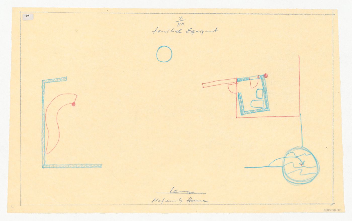 Plan for the Nofamily House showing "familial equipment"