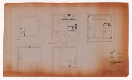 Floor plans for Casa A. Lopes Ribeiro, Remodelação da Torre de Vilarinho, Vila do Conde, Portugal