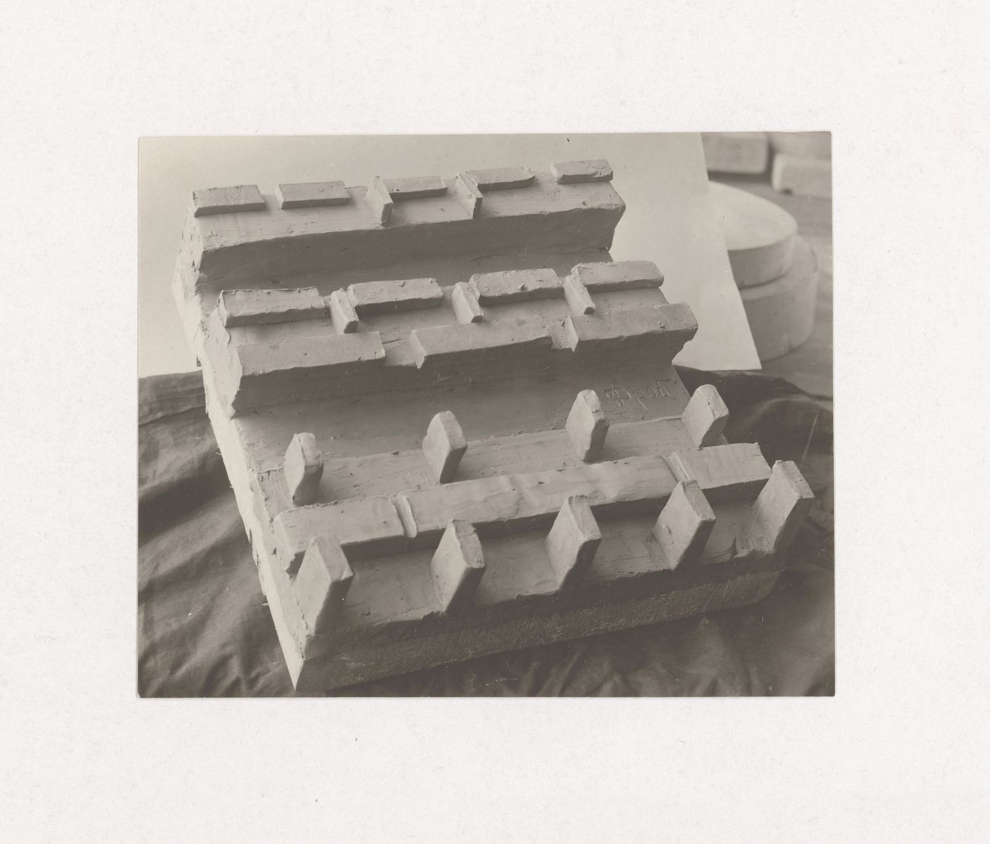 Photograph of a student model by Drob on the topic "Rhythm and Space. Composition "City Block"" for the "Space" course at the Vkhutein (Moscow Higher Technical Institute), Moscow