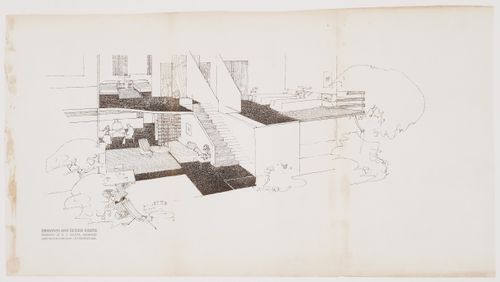 Sectional perspective for a two storey housing unit