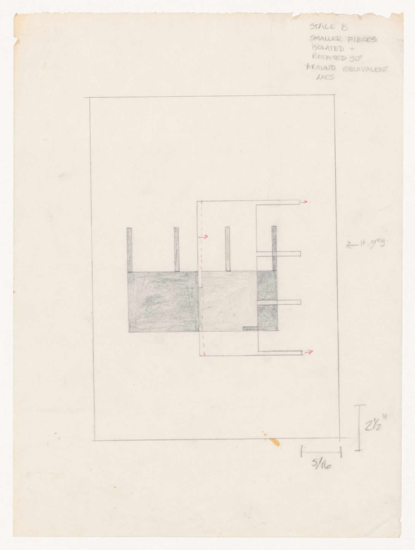 Sketch section for House VI, Cornwall, Connecticut