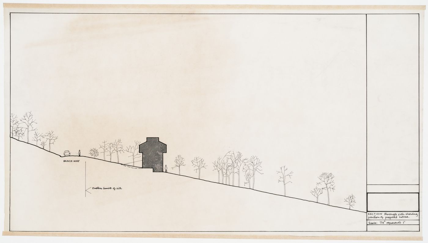 Section through site showing position of a proposed house in Selsdon, Croydon, Greater London, England