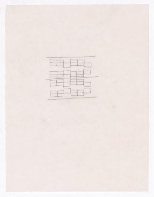 Sketch for Minimum Cost Housing Group's plot in Aranya township, India, for Aranya Housing Project