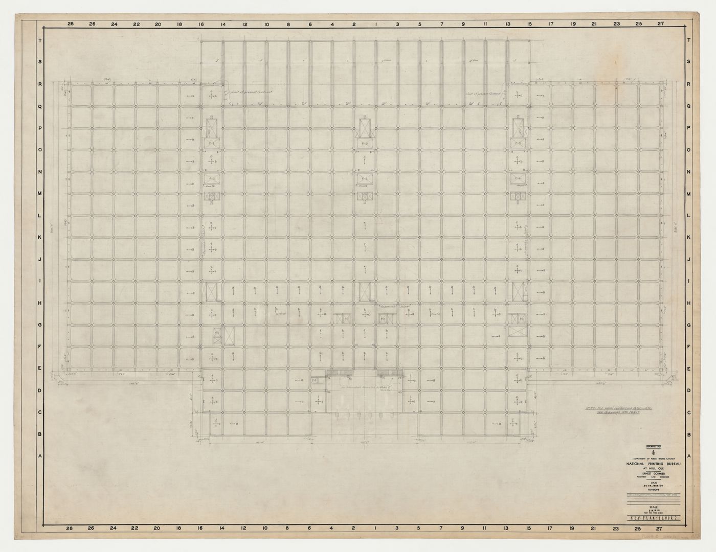 Plan principal : étage 2, Imprimerie Nationale du Canada, Hull, Québec, Canada