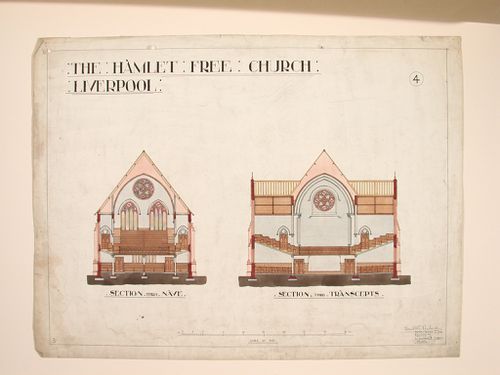 Hamlet Free Church, Liverpool - Sections through nave & transept