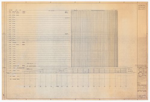 East elevation for Toronto City Hall and Civic Square, Toronto