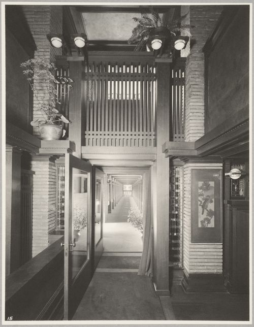 Interior view of Darwin D. Martin House showing a corridor, Buffalo, New York