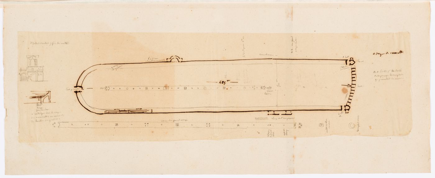 Plan of an unidentifed horse racetrack