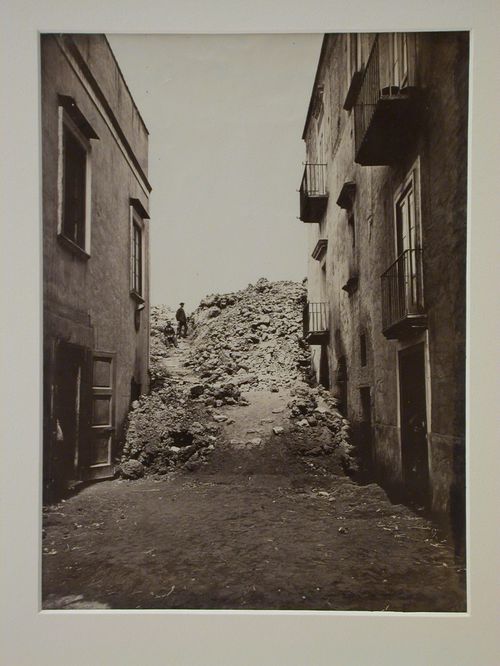 Lava in city street, San Sebastiano, Spain