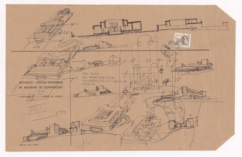 Sketch axonometric views and elevations for Casa Alcino Cardoso, Porto, Portugal