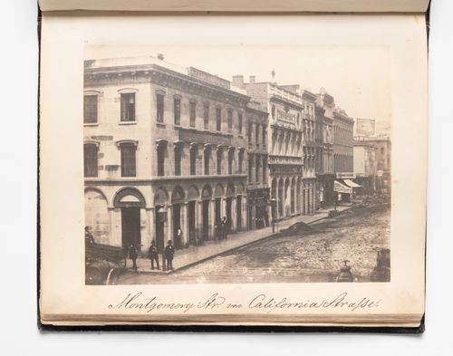 View of Parrot's Granite Block Building, Montgomery Street between California and Sacramento Streets, San Francisco