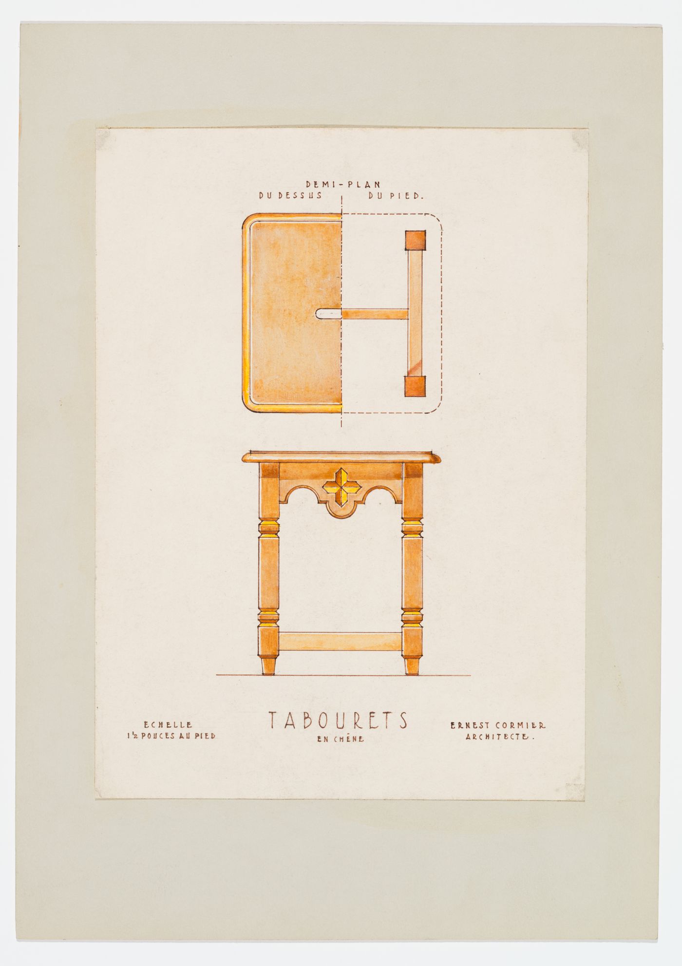 Détails des tabourets, Grand séminaire de Québec, Québec, Canada (1940-1972)