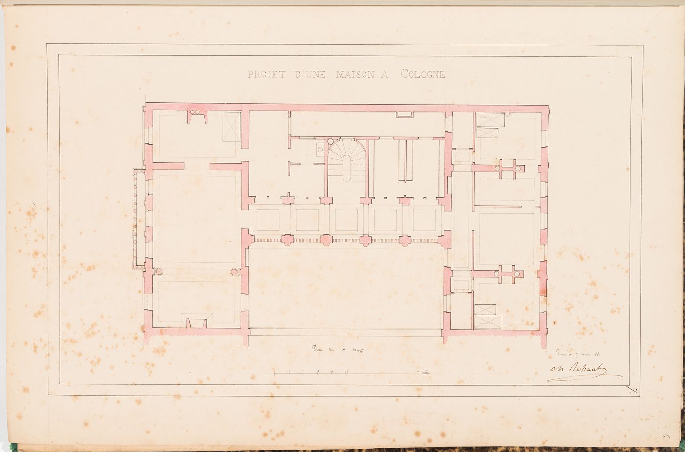 First floor plan for a three-storey house, Cologne