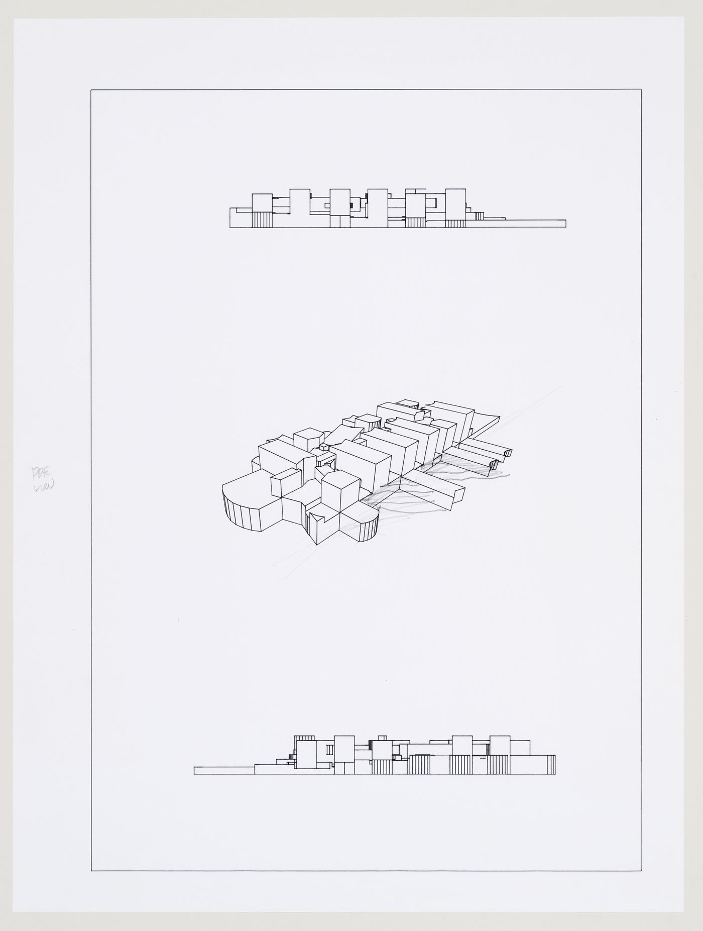 Elevations and perspective, Biozentrum - Biology Center for the J.W. Goethe University, Frankfurt am Main, Germany