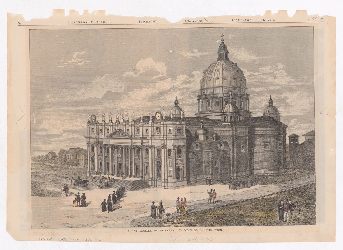 La cathédrale de Montréal en voie de construction