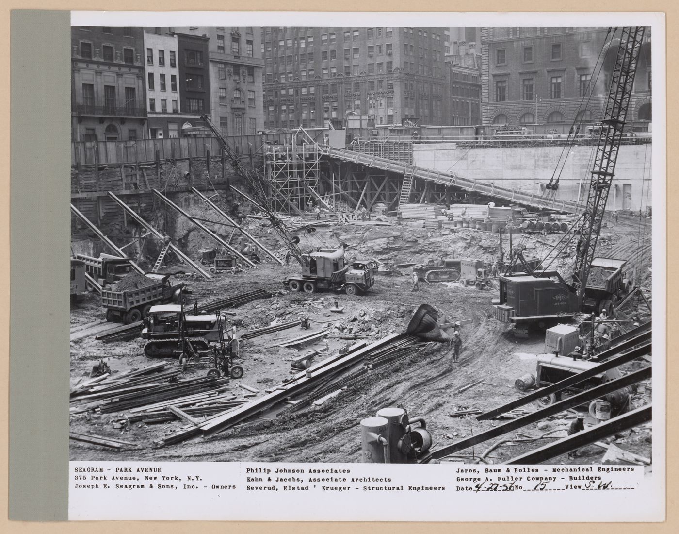 Seagram building under construction, 375 Park avenue, New York, N.Y., south-west view