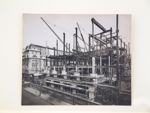 View of structural steelwork during construction for the new Selfridges Store on Oxford Street, London, United Kingdom
