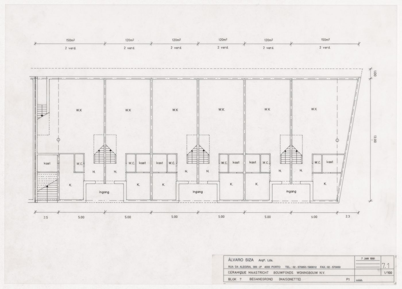 Floor plan for Ceramique Terrein Blocos de habitação e escritórios, Maastrich, the Netherlands