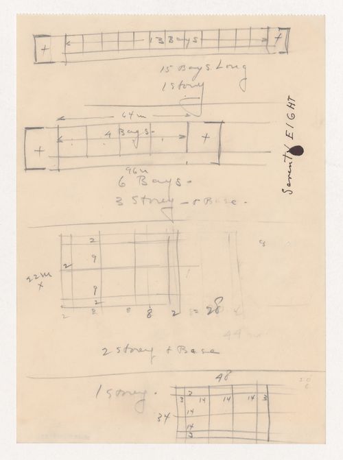 Sketch elevation for windows [?] for Illinois Institute of Technology