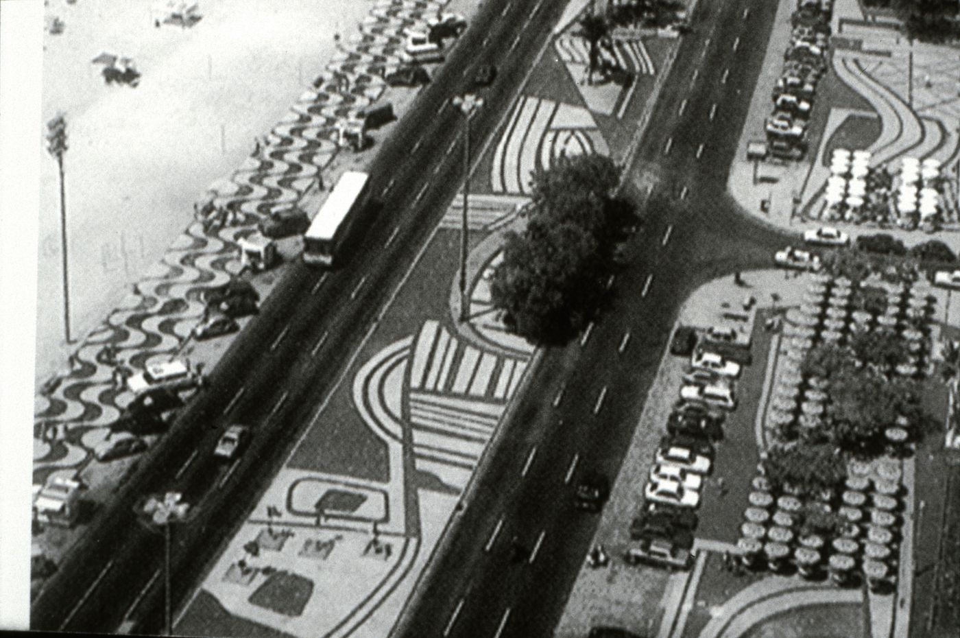 Slide of a photograph of Copacabana Beach promenade, Rio de Janeiro, by Roberto Burle-Marx