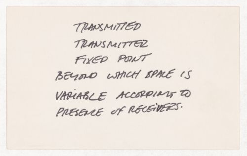 Transmitted transmitter fixed point beyond which space is variable according to presence of receivers