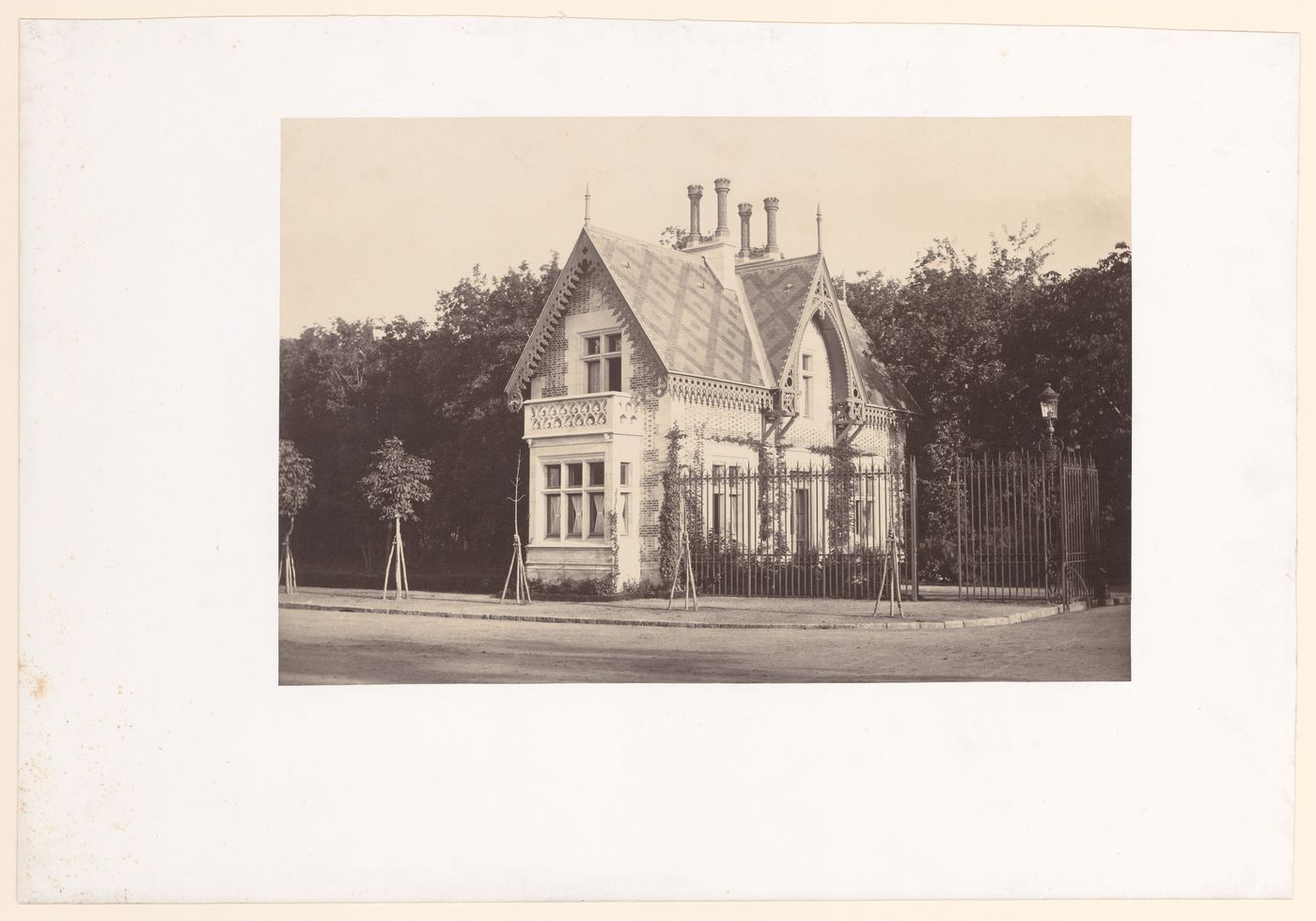 Bois de Boulogne, view of gatehouse on the Boulevard Auteil, Paris, France