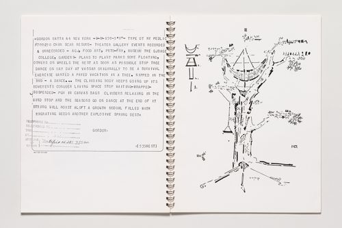 "Tree Dance" drawing by Gordon Matta-Clark published in the catalogue for the exhibition "Twenty Six by Twenty Six", held at the Vassar College Art Gallery, between 1 may - 6 June 1971