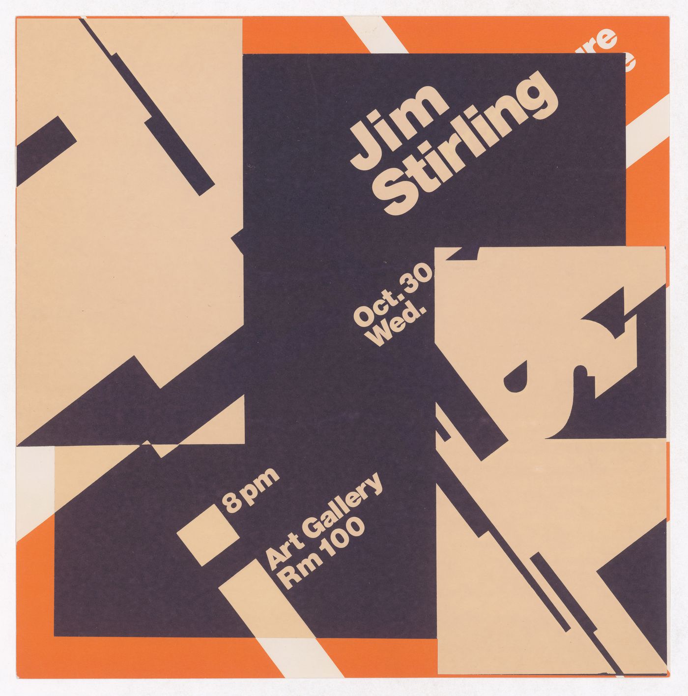 Poster announcing a lecture by James Stirling at the Yale School of Architecture
