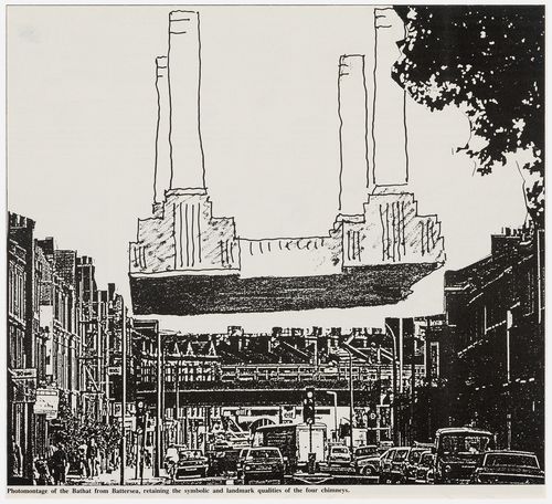 Photomontage of the Bathat from Battersea