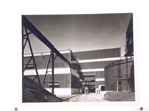 View of the rear [?] façade of the Machine Shop, American Locomotive Company Assembly Plant, Auburn, New York