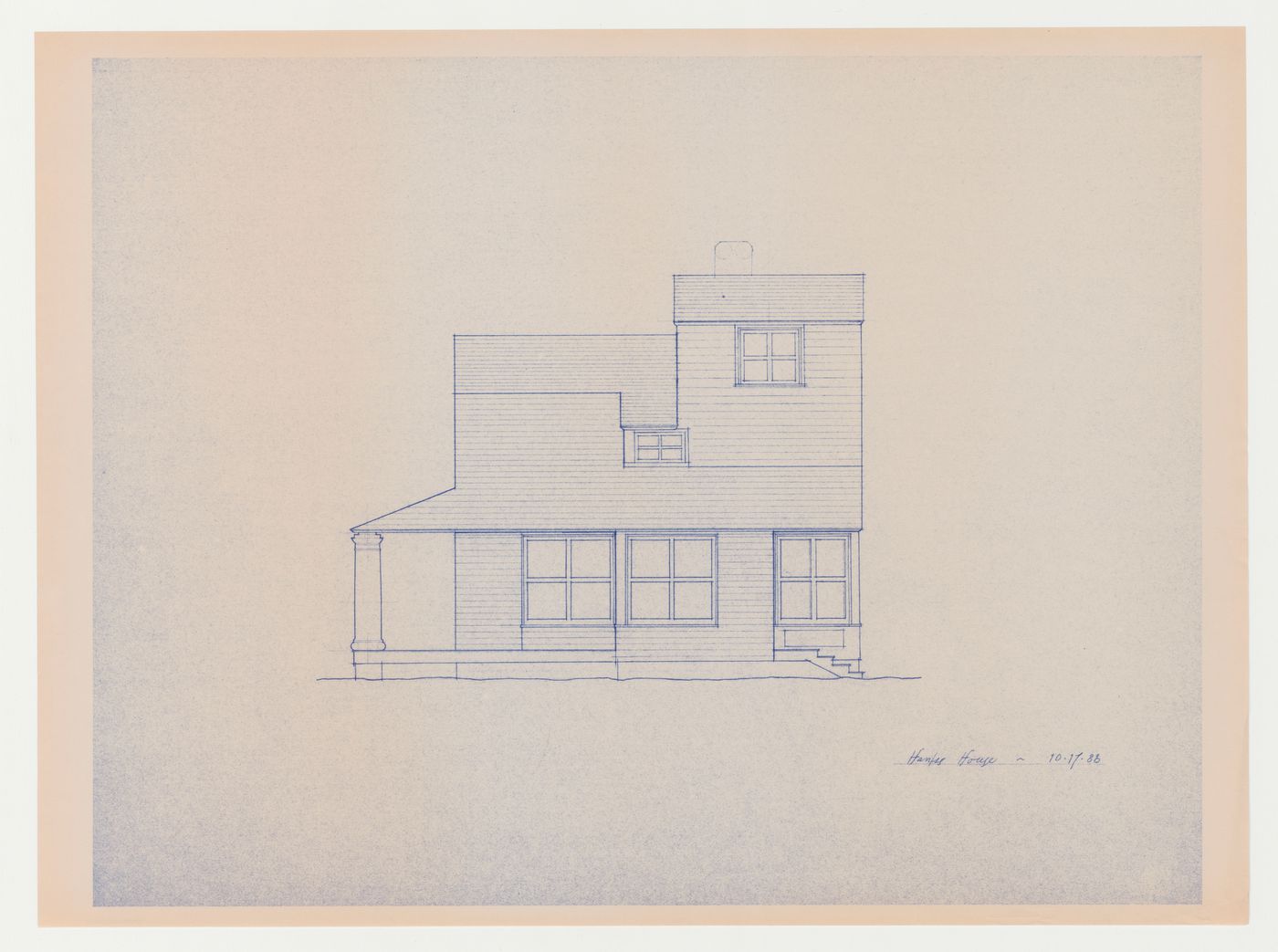 West elevation for the Hanks-Paré Residence, Tuxedo Park, New York