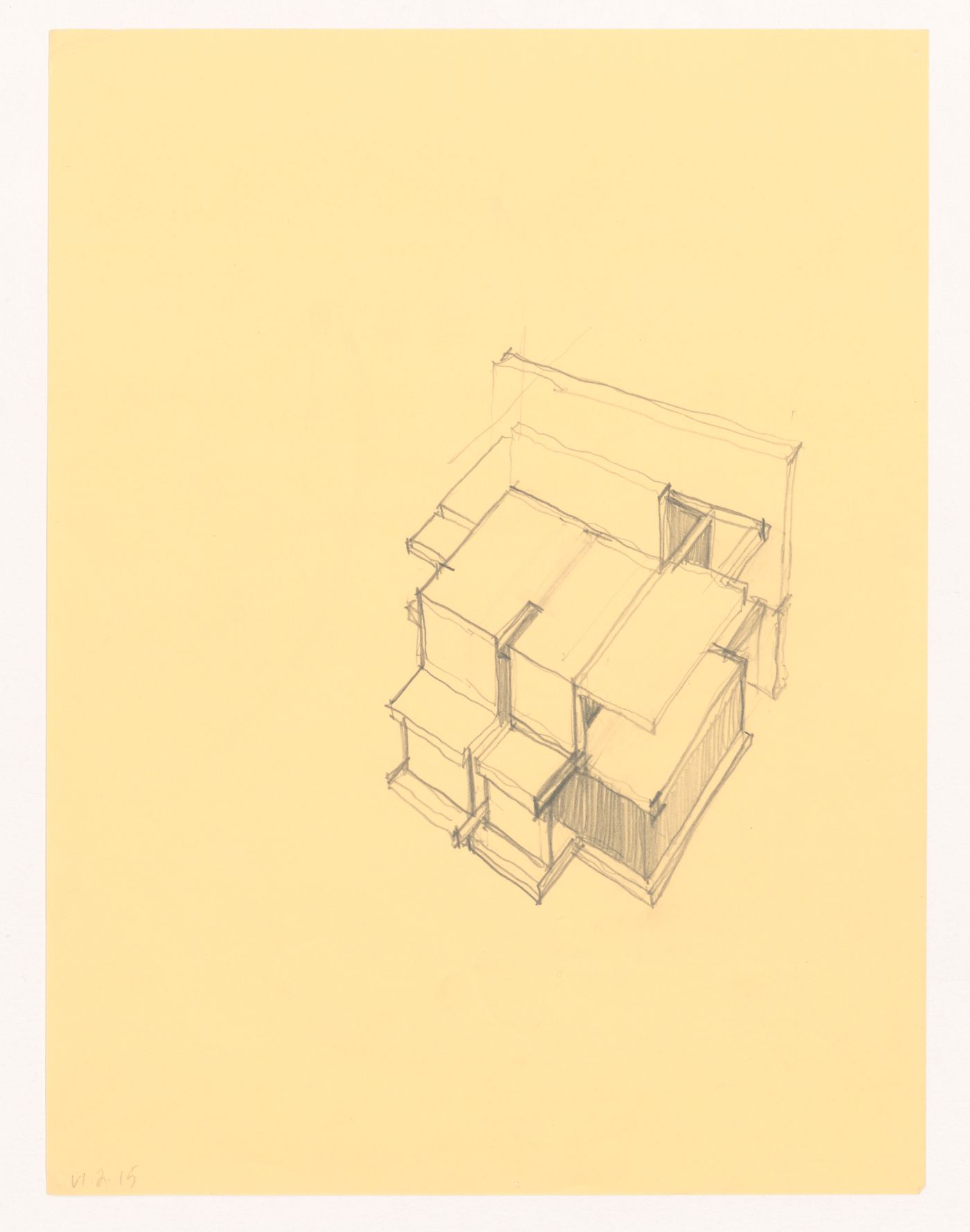 Sketch axonometric for House VI, Cornwall, Connecticut