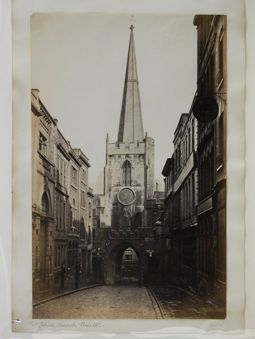 Saint John's Church: Façade showing street and arched passageway, Bristol, England