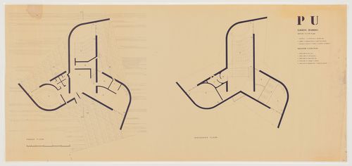 Plans for the Gandhi Bhawan, Panjab University, Chandigarh, India