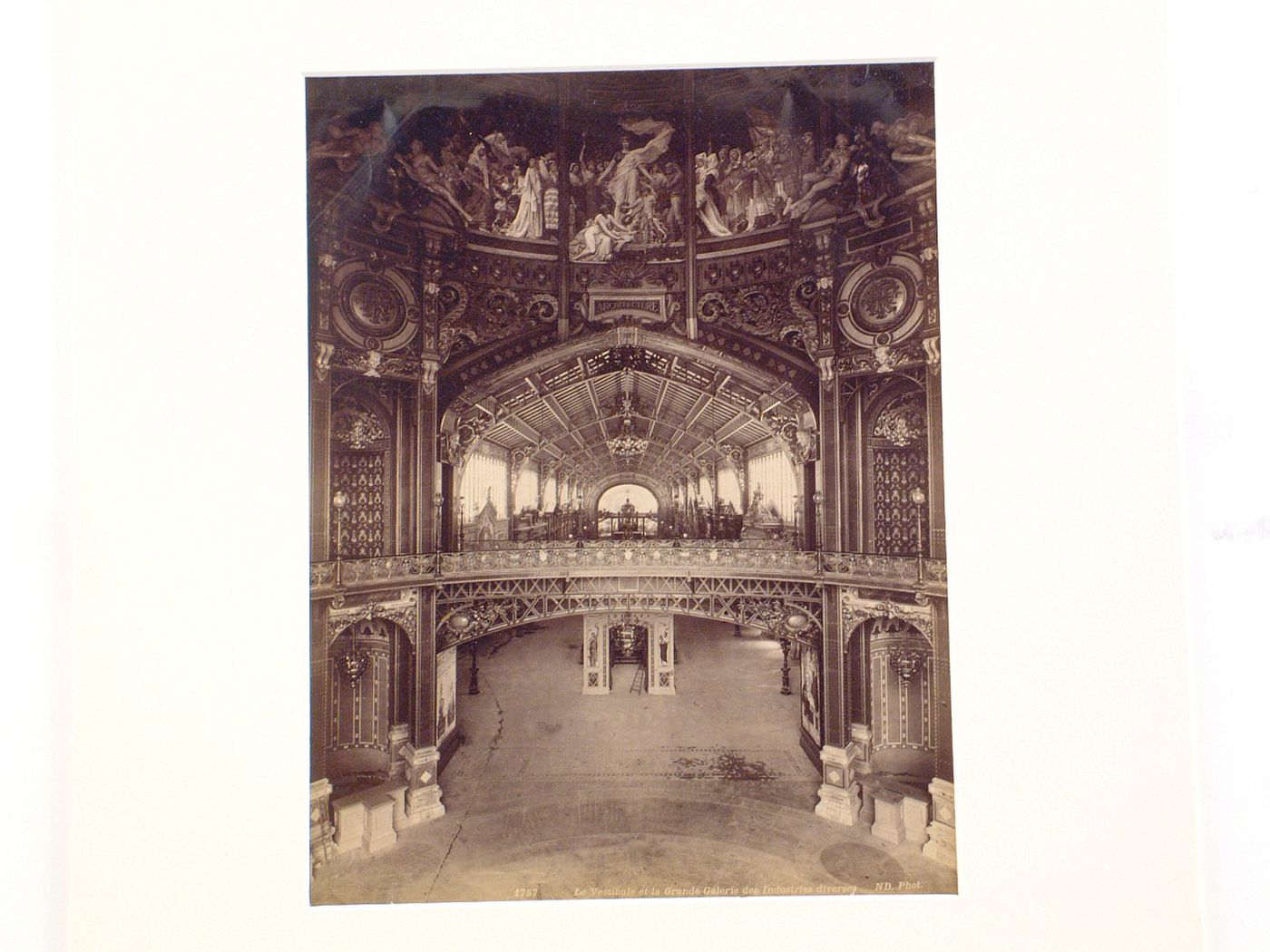 Interior view of exhibition hall, Paris Exposition of 1889 or 1900, Paris, France