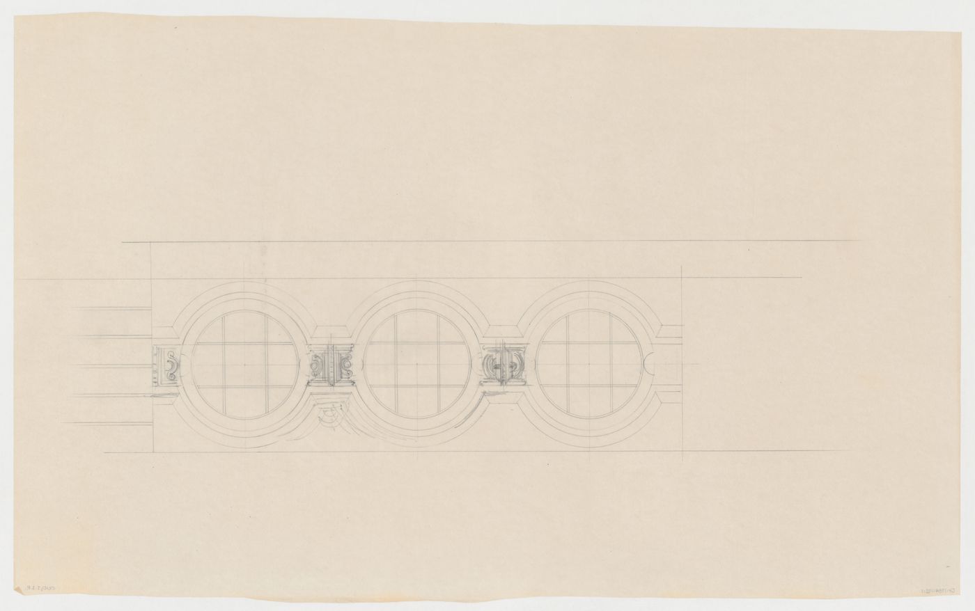 Elevation for windows [?] and moldings for Olveh mixed-use development, Rotterdam, Netherlands