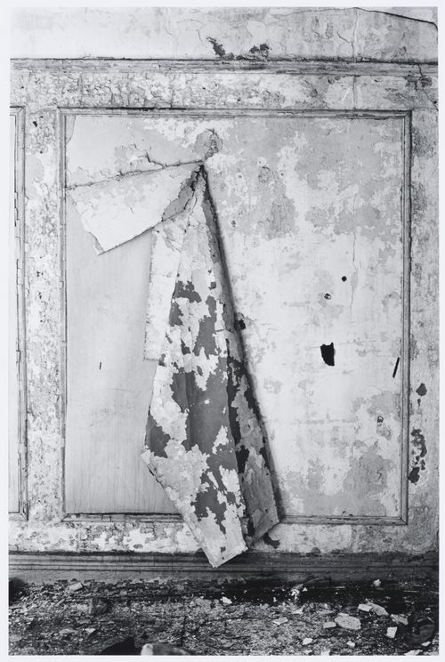 Interior, detail of dilapidated wall, New York City, New York