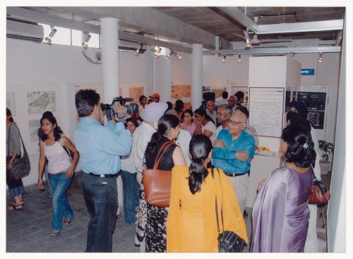 Photograph of Aditya Prakash at exhibition at Chitkara University