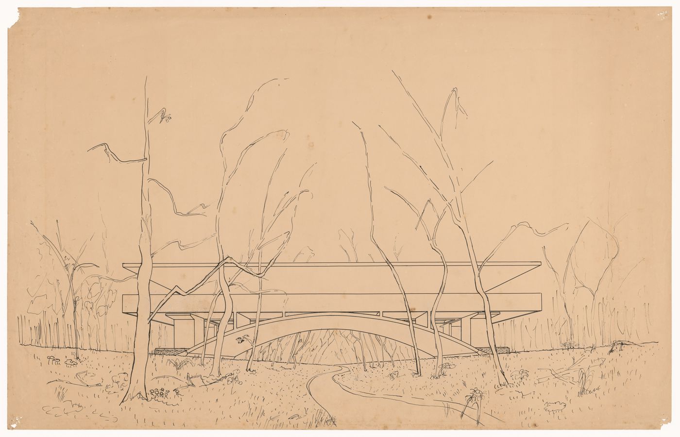 Perspective drawing for Casa sobre el arroyo, Mar del Plata, Argentina