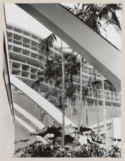 View of Pedregulho housing development, under construction, Rio de Janeiro, Brazil
