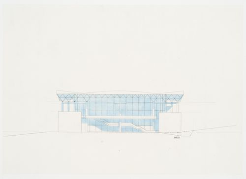 West elevation, Galaxy Toyama Gymnasium, Imizu, Toyama, Japan