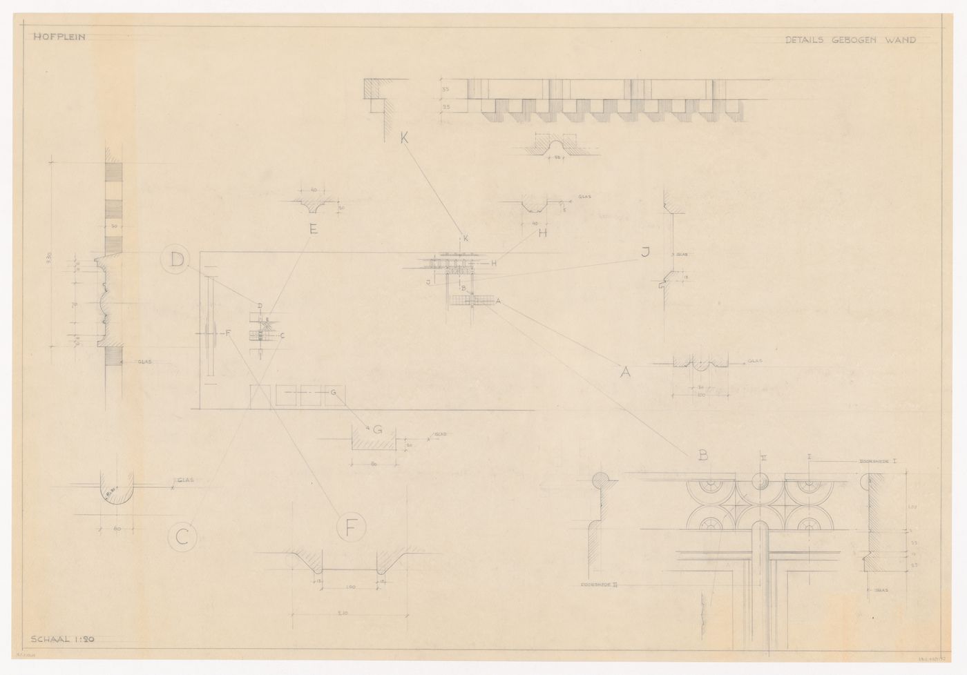 Details for ornament for a façade for a model for a mixed-use development for the reconstruction of the Hofplein (city centre), Rotterdam, Netherlands