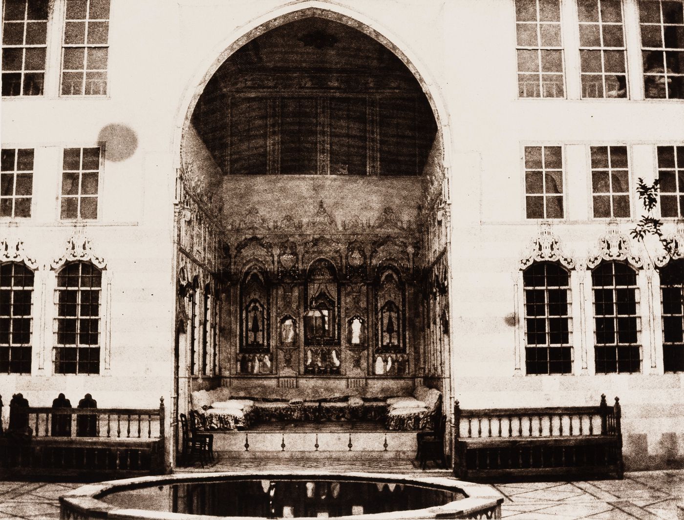 View of an iwan of the Christian House "Homsi", Damascus, Ottoman Empire (now in Syria)