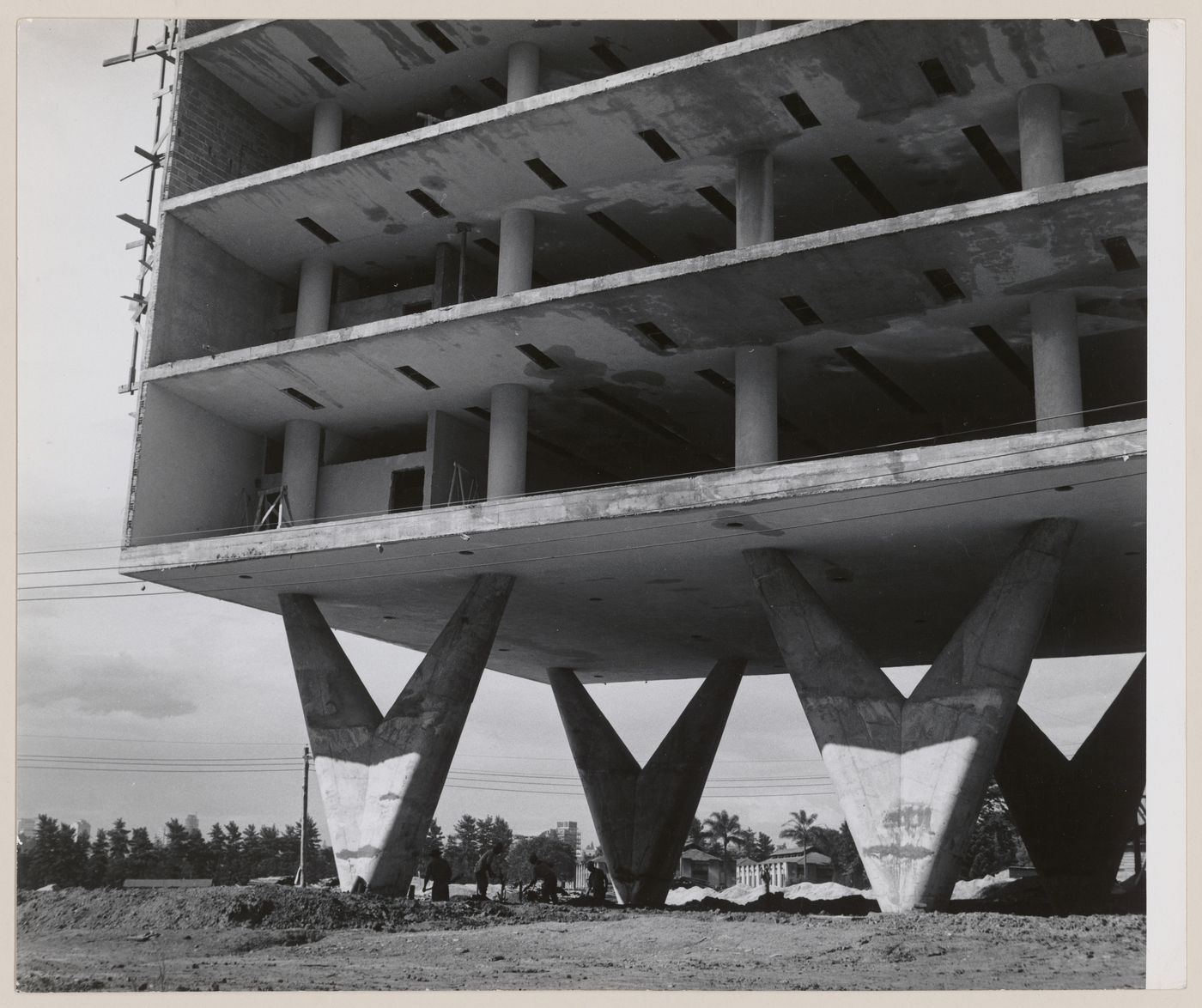 View of Palace of Agriculture, under construction, São Paulo, Brazil
