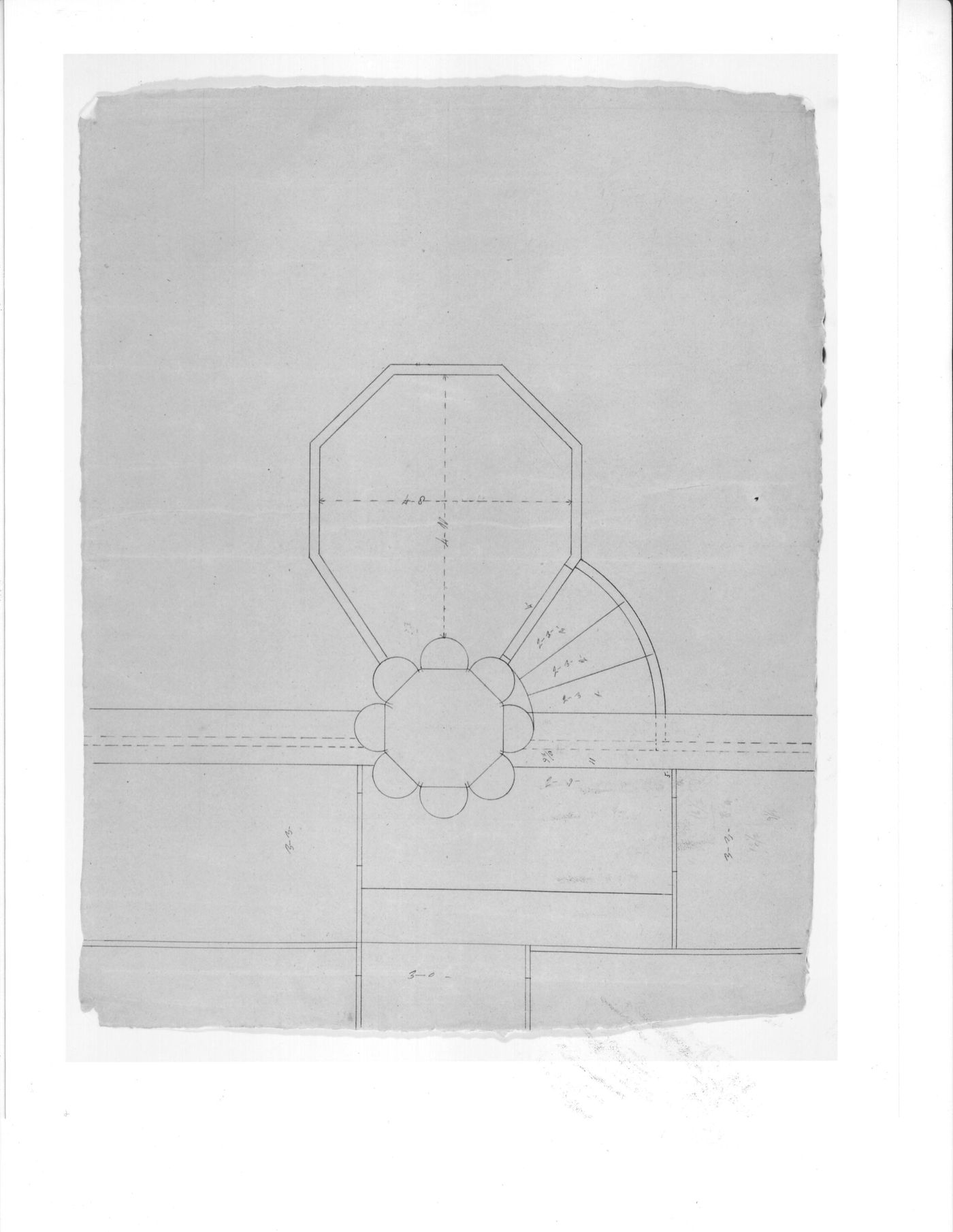 Plan for the pulpit for Notre-Dame de Montréal