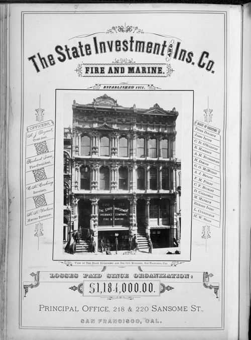#218 to #220 Sansome Street: The State Investment & Insurance Co., San Francisco, California