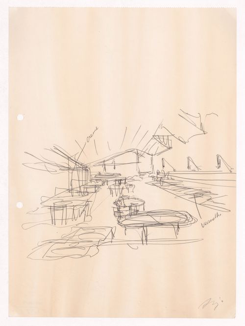 Sketch perspective for Casa de chá, Restaurante da Boa Nova, Leça da Palmeira, Portugal