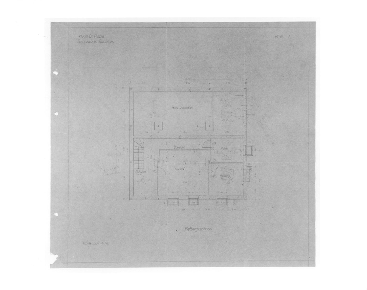 Dr Rabe House, Zwenkau - Cellar -Blatt I